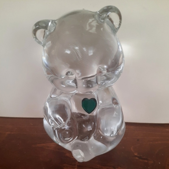 Fenton Accessories - Vintage Fenton Art Clear Glass Birthday Bear May Birthstone Swarovski Crystal